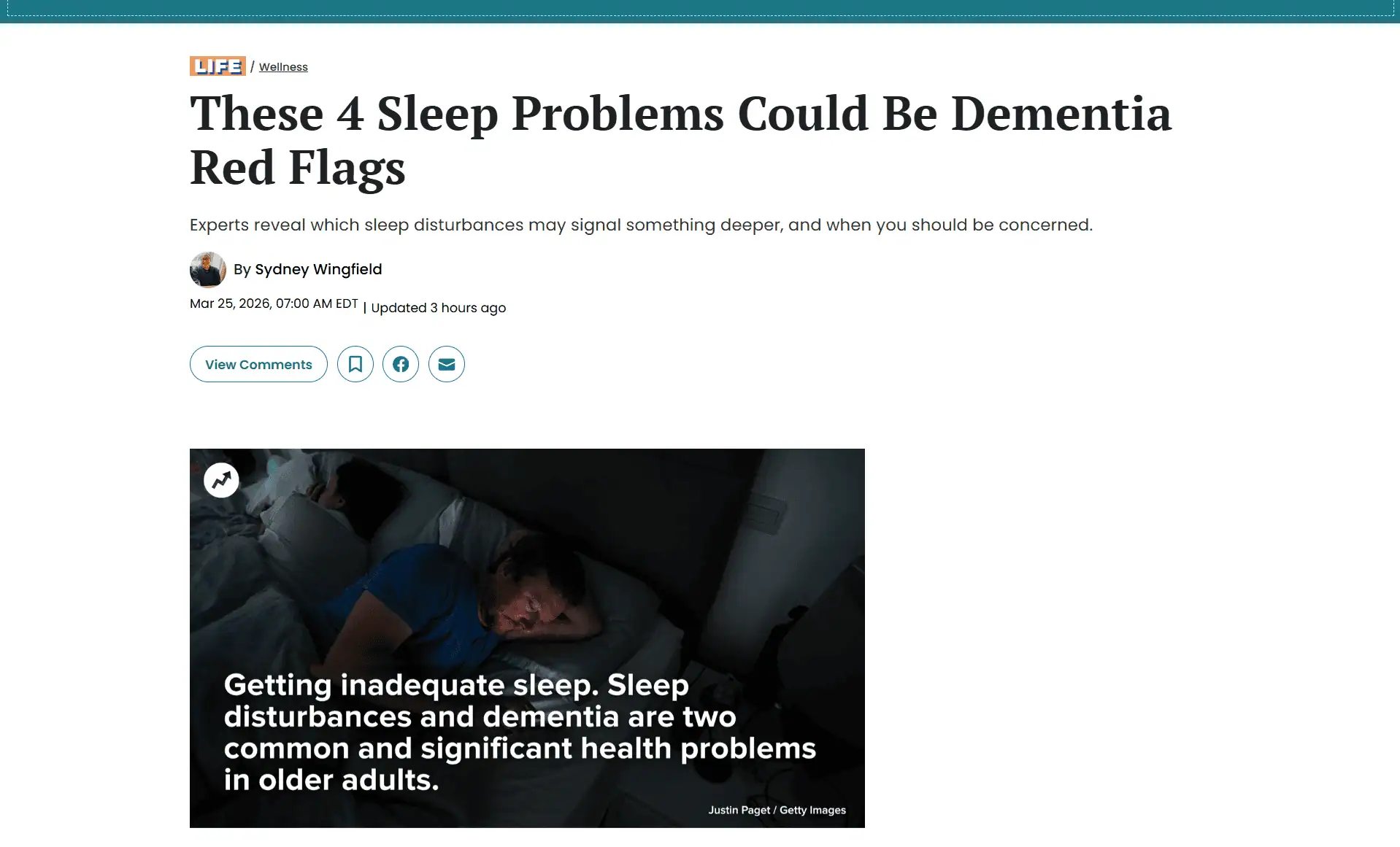 These 4 Sleep Problems Could Be Dementia Red Flags
